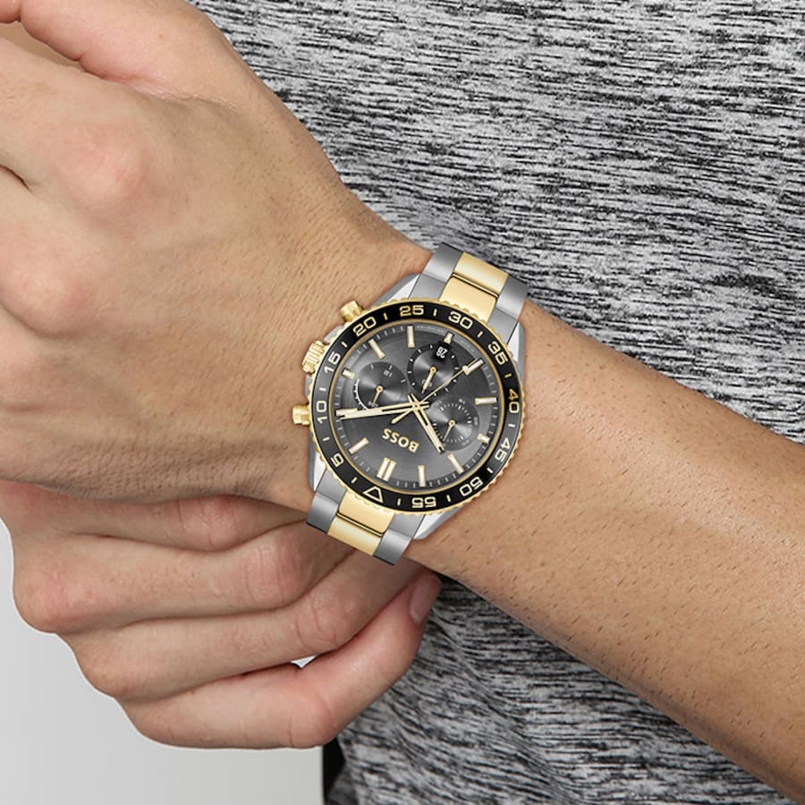 Hugo boss men's silver and gold watch 2025
